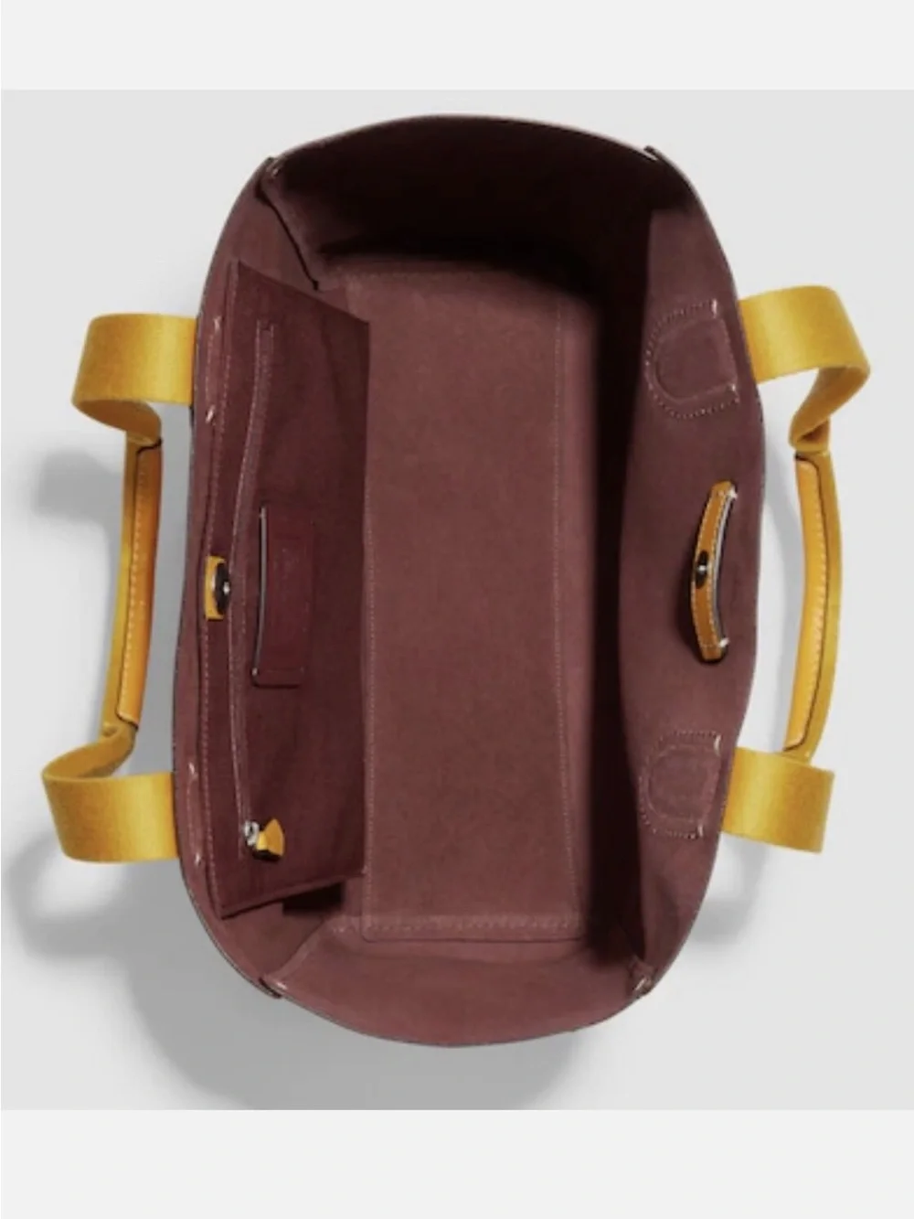 Coach Derby Canary Yellow Leather Silver Logo